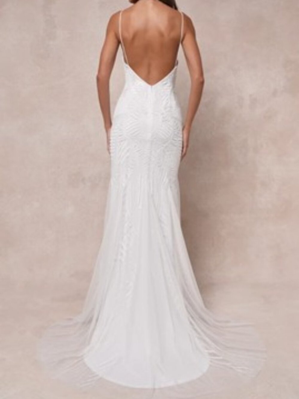 NEW Radiant Presence WHITE Sequin Sleeveless Backless Maxi Dress - Size Medium